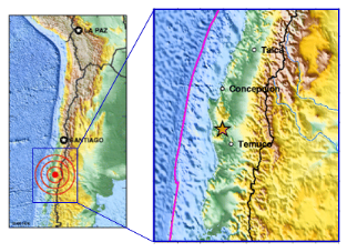 Chile M9.5 Earthquake Map